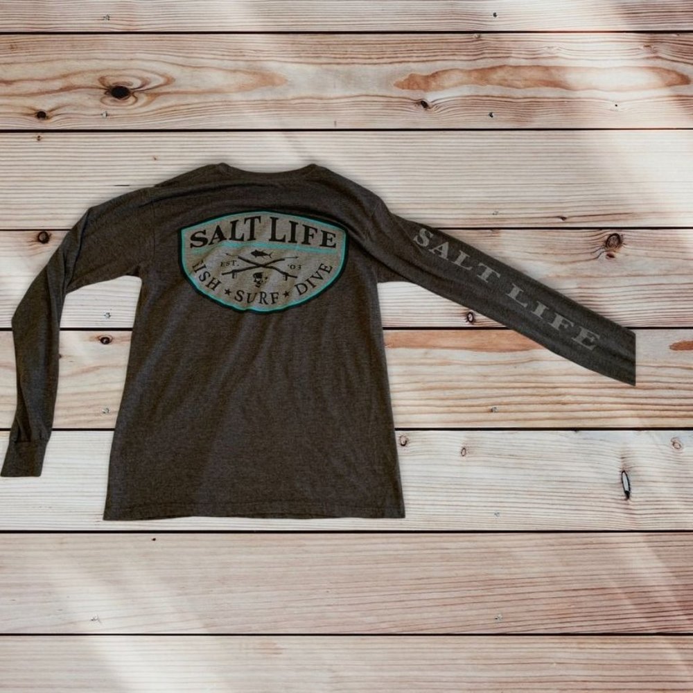 Salt LIfe Gray Long Sleeve T Size Small